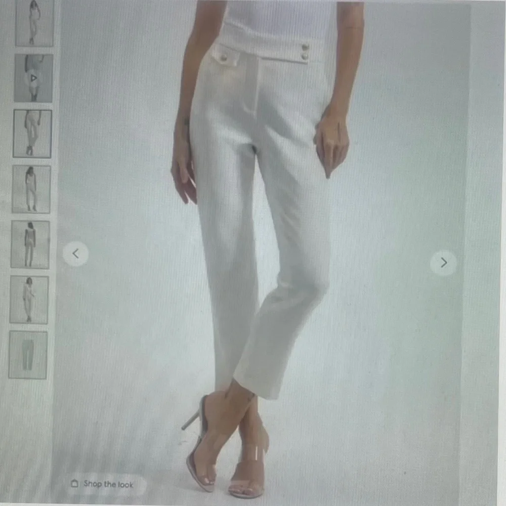 NWOT Veronica Beard Off-White/Gold Renzo Pants sz 4 - Picture 7 of 9